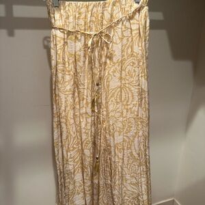 Zara Floral Print Maxi Skirt in Yellow and Cream